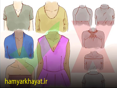 یقه لباس مجلسی مناسب اندام سیب را بشناسید
