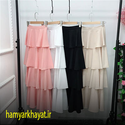 دامن طبقه ای و چین دار